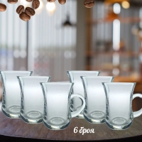 Комплект от 6 броя стъклени чаши, сервиз за кафе или чай, 150ml SD338 FS-12873 FS-12873