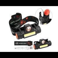 Челник с регулируема LED и COB яркост, магнитен клипс и USB зареждане, 100m обхват, FL61B 1200mAh FS-15255 FS-15255