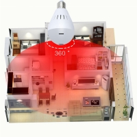 Електрическа крушка с 360 градуса панорамна HD камера, WI FI , SD слот   IP10 IP10
                                                                                    , видео IP10