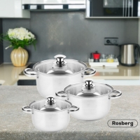 Комплект тенджери Rosberg R51210O6,неръждаема стомана FS-13926 FS-13926