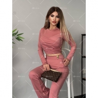 Спортно-елегантен комплект от панталон и къса блузка - GF61 GF61 GF61