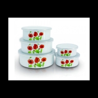 Комплект емайлирани купи за съхранение,1212RED5,1212BLUE5 FS-17950 FS-17950