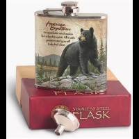 Метална сувенирна манерка за алкохол с мечка American expedition FS-4072 FS-4072