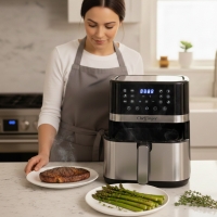 Фритюрник с горещ въздух Cheffinger 7 л, 1600 W, LED сензорен дисплей, здравословно готвене без мазнина AF05 AF05
