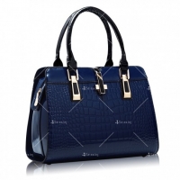Луксозна лачена дамска чанта, имитираща крокодилски десен BAG43 BAG43
                                                                                    , видео BAG43