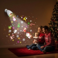 Коледна LED прожекционна лампа XL-725 Коледни и Хелоуин Мотиви 4 в 1 SD2 FS-11655
                                                                                    , видео FS-11655