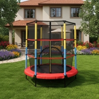 Батут 4,5ft 140см с вътрешна мрежа - червен FS-22698 FS-22698