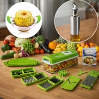 Ренде Nicer Dicer Plus от 13 части TV32 + Подарък Бутилка за зехтин TV723 + Уред за рязане на диня или пъпеш TV57 FS-23128 FS-23128