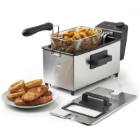 Електрически фритюрник Cheffinger CF-EDP3.0 3L, 2000W, неръждаема стомана, регулируема температура, прозрачен капак FS-23098 FS-23098