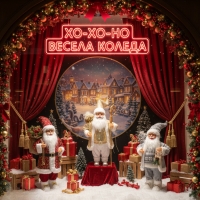 Комплект 3бр коледни фигурки Дядо Коледа – 50 см – Ръчно изработени луксозни комплекти FS-22027 FS-22027
