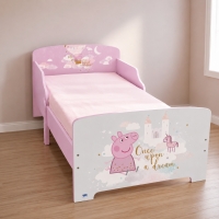 Детско легло Peppa Pig 140x70 см с ламелна основа – Розово легло с Пепа Пиг, замък и еднорог FS-23500 FS-23500