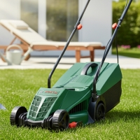 Електрическа косачка Bosch Rotak 32 - 1200W с GrassCombs, коси до самия ръб, кош 31 л FS-21431 FS-21431