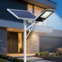 Мощна соларна улична лампа IP67 с дистанционно и стойка – 200W (247 LED) / 300W (299 LED) H LED103 H LED103
