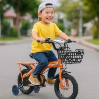 Детски велосипед с противоплъзгащи се гуми и помощни колела C BIKE2 FS-7360 FS-7360