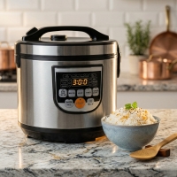 Оризоварка Cheffinger CF-RC5.0, 5L, 900W – XXL капацитет, таймер, инокс капак FS-23101 FS-23101