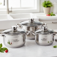 Комплект тенджери Bohmann BH 06-275 – 6 части от инокс за индукция и удобно ежедневно готвене у дома FS-22288 FS-22288