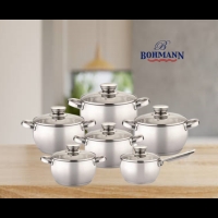 Комплект тенджери Bohmann ΒΗ 0512, 16K/16/18/20/22/24см - 2.1л./2,1л./2.9л./3.9л./5.1л./6.6л. FS-17871 FS-17871