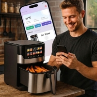 Смарт Еърфрайър , 2200W, XXL 6.5л, Wi-Fi Tuya App, 10 Програми, Неръждаема стомана AF08 AF08