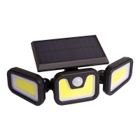 Соларна LED лампа за стена на открито с три глави и LED и COB диоди - H LED28 H-LED28 H-LED28