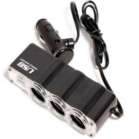 Троен разклонител за запалка за кола и USB CA99 CA99
                                                                                    , видео CA99