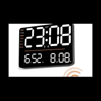 LED стенен часовник X6636 с време,седмица,температура,влажност+дистанционно TV1391 FS-17057 FS-17057