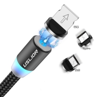 Магнитен кабел Uslion 3 в 1 за зареждане на телефони - micro USB CA2 CA2
                                                                                    , видео CA2
