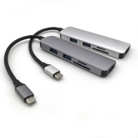 Мултифункционален адаптер от TYPE-C 3-port USB 3.0 и четец  за SD и TF карти CA81 CA81
                                                                                    , видео CA81