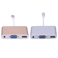 Преходник USB type C към HDMI VGI и 3.5mm аудио жак CA76 CA76
                                                                                    , видео CA76