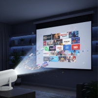 Преносим мини проектор,Android 11,HDMI връзка,USB,AV, Audio jack3.5mm,ротация на 180 градуса TV1357 FS-16178 FS-16178