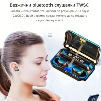 Безжични bluetooth слушалки TWS – 9D Стерео спортни слушалки с кутия за зареждане и микрофон BTH-F9-5 EP27E FS-16280 FS-16280